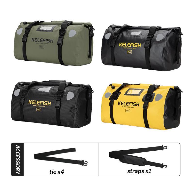 Motorcycle Dry Bag, 1 Count Waterproof Reflective Tail Duffle Bag, 40L 66L Large Capacity Motorcycle Bag, Outdoor Luggage Roll Pack Bag for Riding