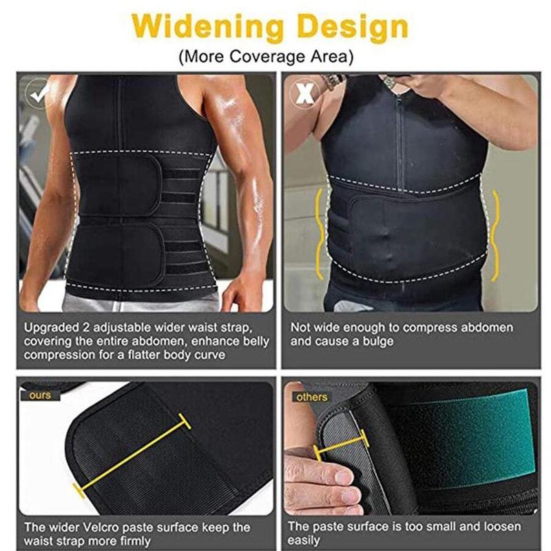 Men's Solid Color Sauna Vest, Waist Trainer, Waist Training Vest, Fitness Vest, Workout Vest, Gym Accessories, Men's Gym Clothing