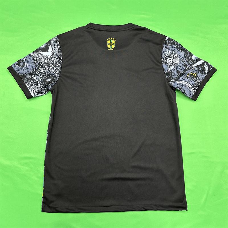 Nike 2425 Brazil Black Short Sleeve Special Edition Redeemer Five Star Soccer Jersey