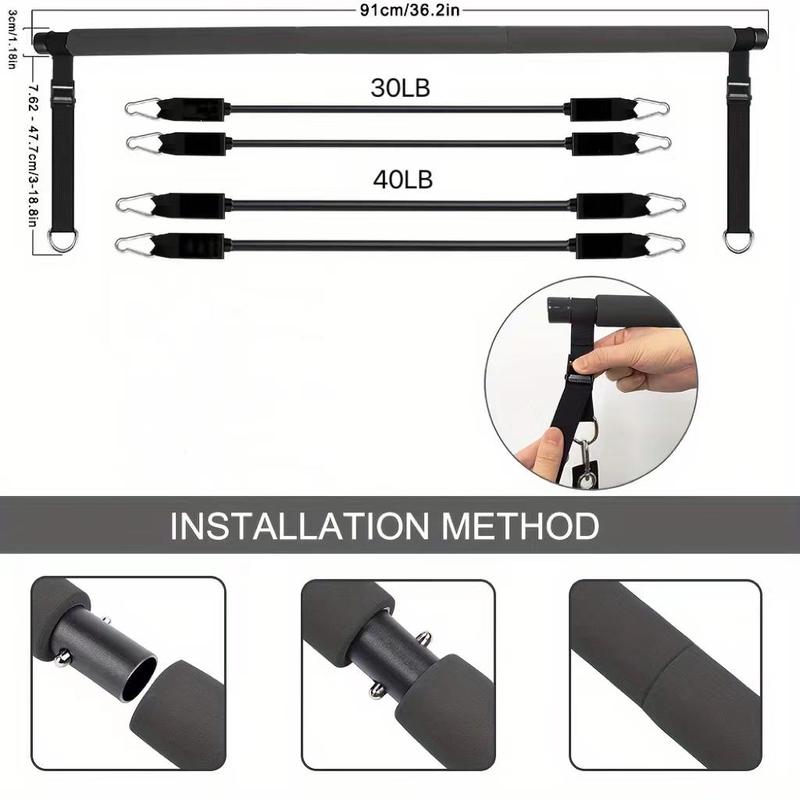 Professional Pull Up Bar Kit, 1 Set Pull Up Bar with 4 Resistance Bands for Women & Men, Home Fitness Equipment for Leg, Hip, Waist and Arm