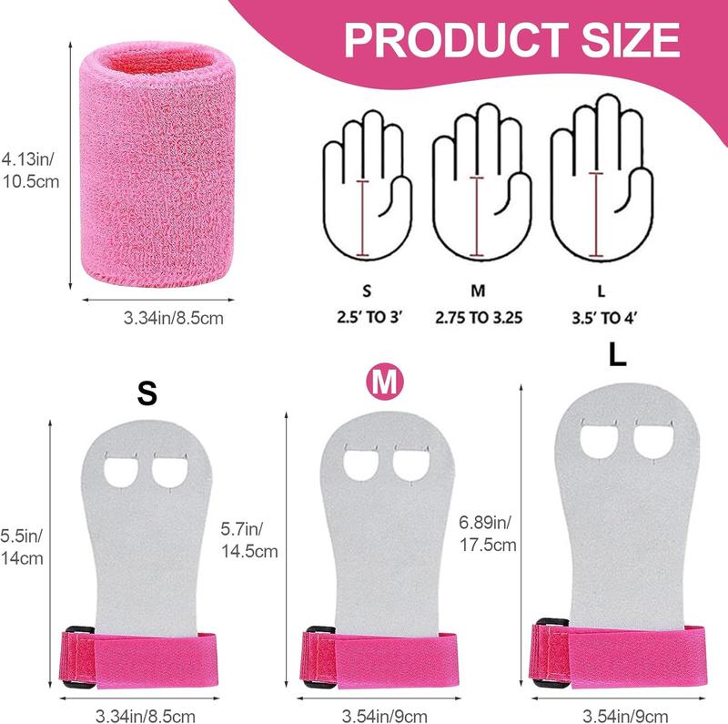 Gymnastics bar grips 2 Sets Gymnastics Hand Grips Gloves Wristbands, Gymnastic Hand Grips