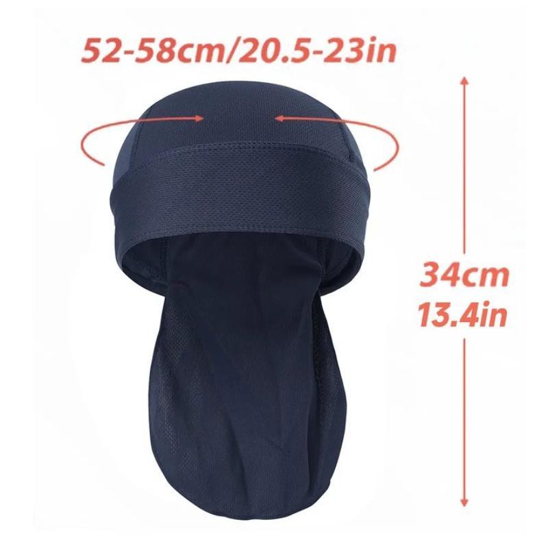 2pcs Skull Cap, Cycling Cap, Solid Color Breathable Sports Headscarf, Quick Dry Helmet Liner, Summer Sweat-absorbing Long-tail Headscarf, Breathable Hat, Gym Accessories