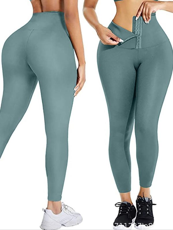 Women's Solid High Waist Sports Leggings, High Stretch Seamless Yoga Leggings, Ladies Sportswear for Indoor Outdoor Wear, Tummy Control