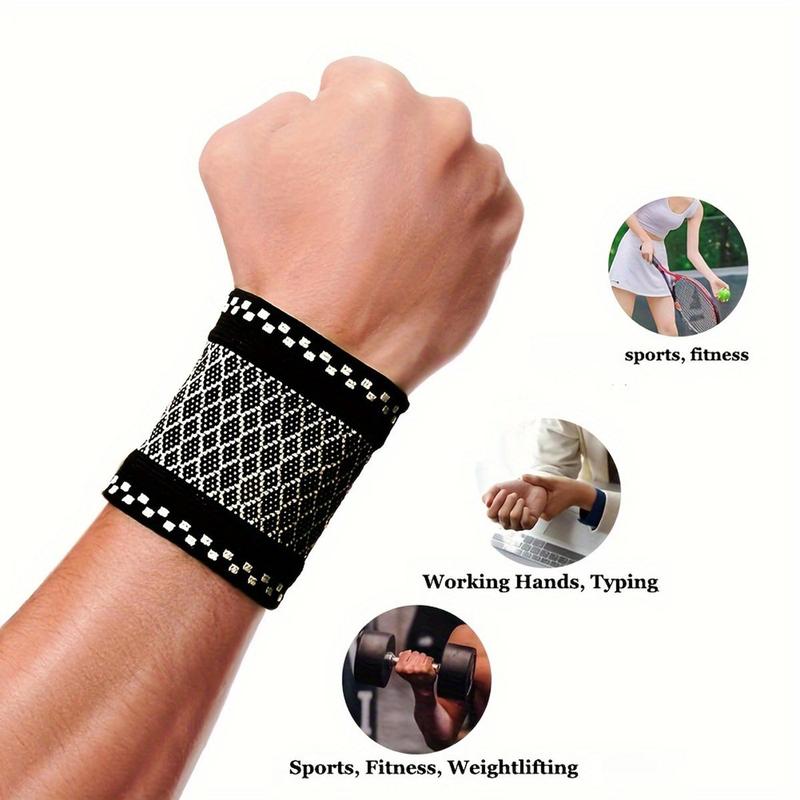 Geometric Pattern Wrist Brace, 2 Counts Elastic Wrist Band, Breathable Wrist Protector for Men & Women, Sports Protective Gear for Tennis Basketball