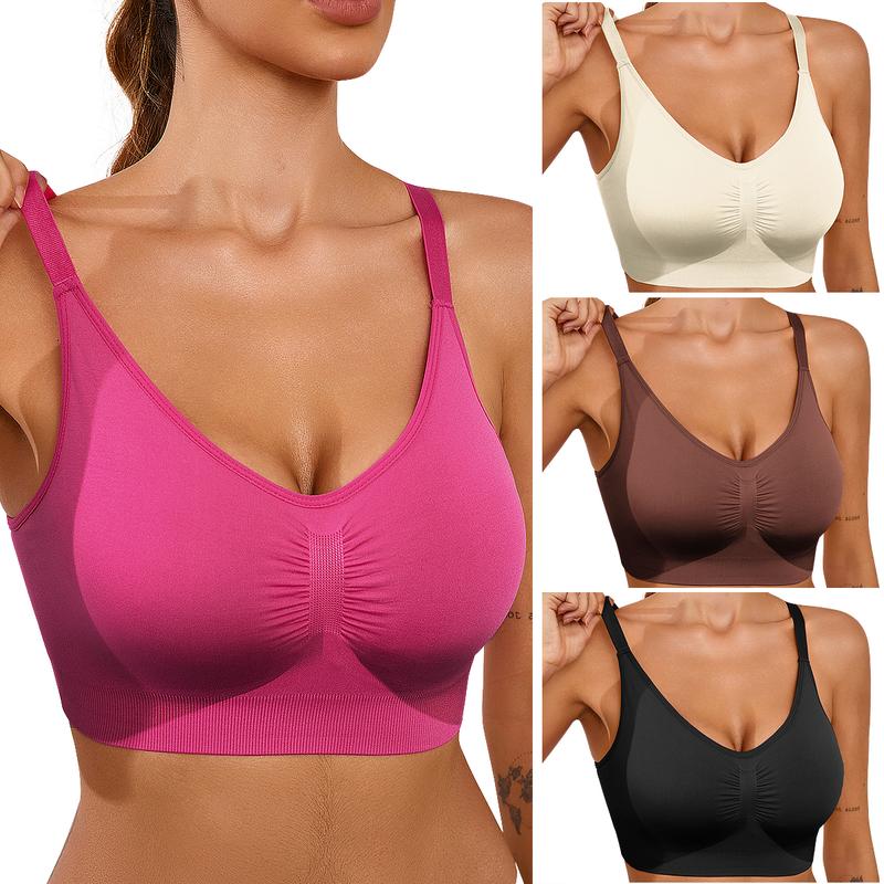 Women's Wireless Sculpt Bra Comfort Bralettes No Underwire Unlined Cami Bra Seamless Tshirt Bras Sports Bra