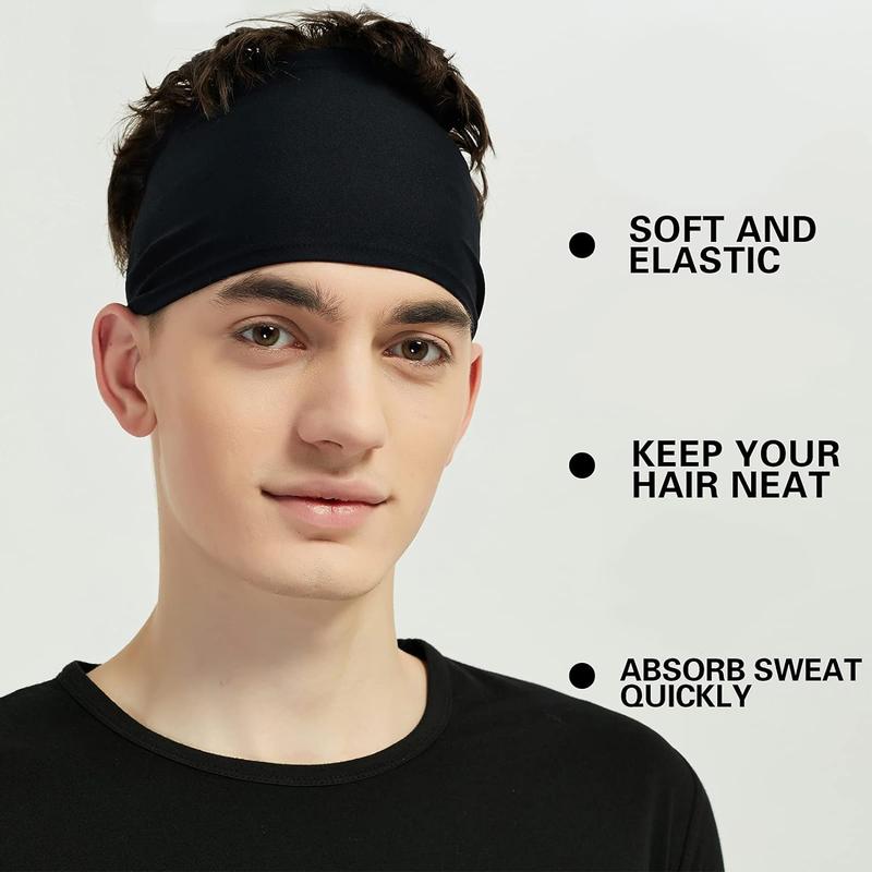 Men's Sports Headband (5-Pack), Moisture Wicking Workout Headband, Running, Cycling, Football, Yoga, Hair Bands for Women and Men