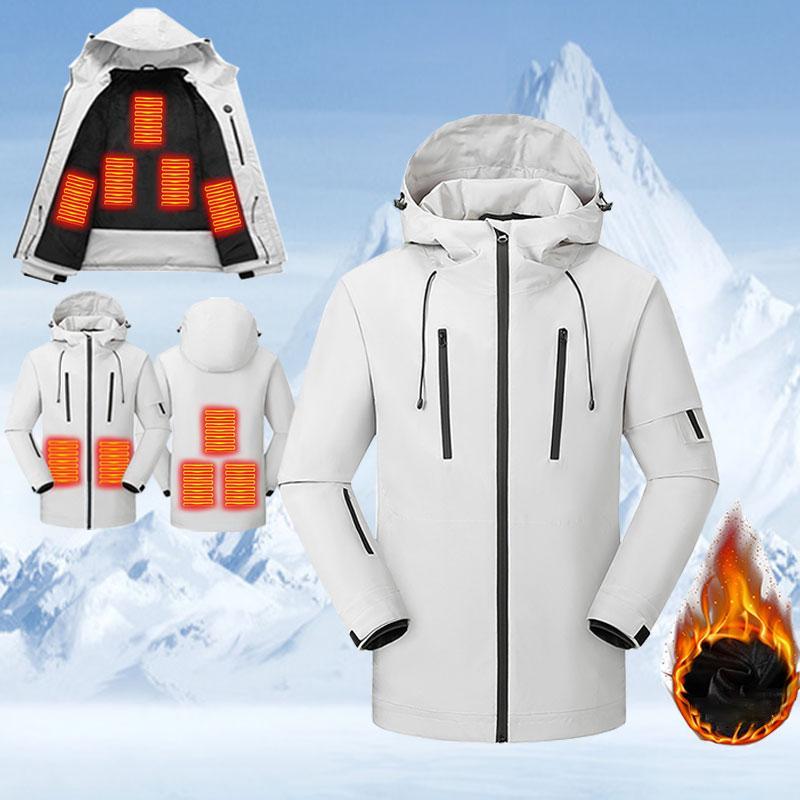 USB Rechargeable Electric Heating Jacket, Winter Windproof Heated Jacket with Battery, Outdoor Hiking Jacket, Smart Protective Gear for Men & Women, Christmas Gift, Coats for Winter 2024