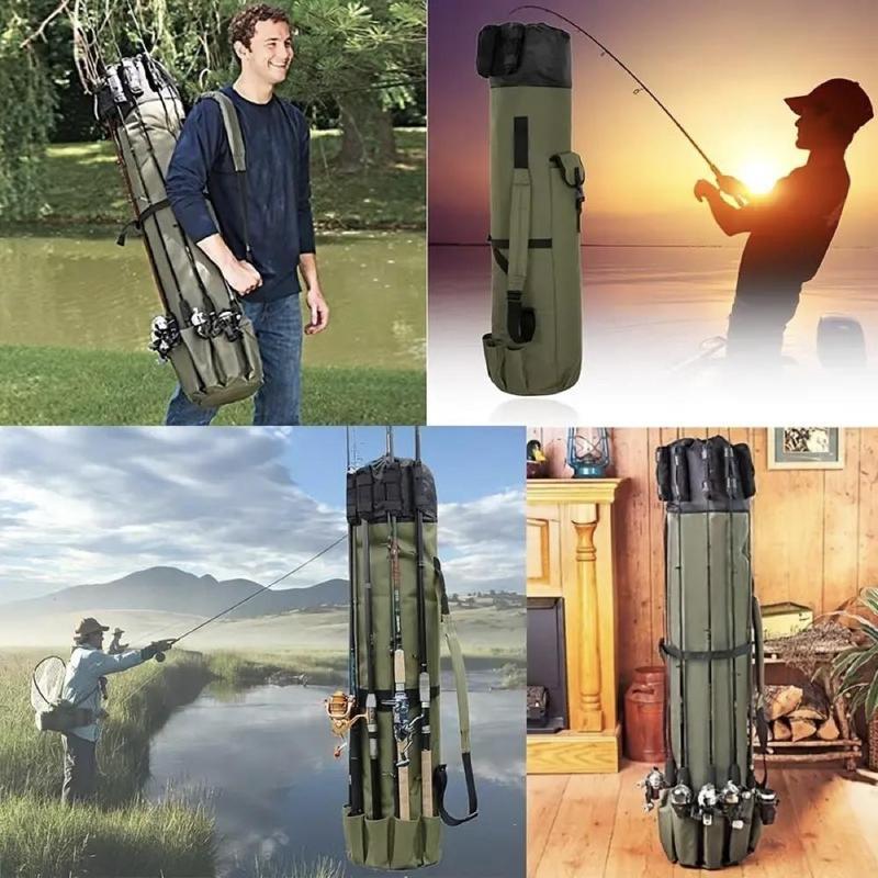 Foldable Fishing Rod Bag, Large Capacity Fishing Rod Storage Bag, Fishing Gear Bag, Outdoor Fishing Accessories