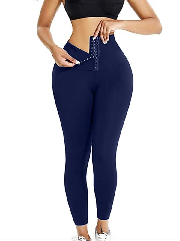 Women's Solid High Waist Sports Leggings, High Stretch Seamless Yoga Leggings, Ladies Sportswear for Indoor Outdoor Wear, Tummy Control