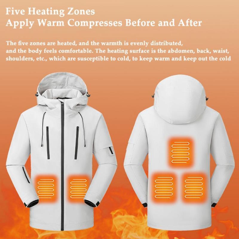 USB Rechargeable Electric Heating Jacket, Winter Windproof Heated Jacket with Battery, Outdoor Hiking Jacket, Smart Protective Gear for Men & Women, Christmas Gift, Coats for Winter 2024