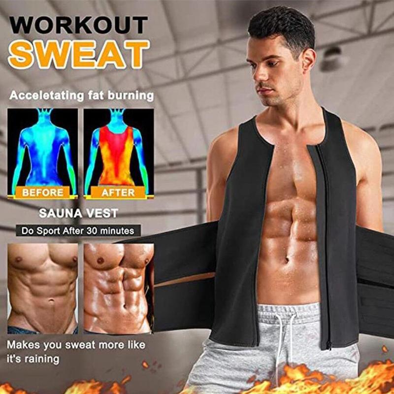 Men's Solid Color Sauna Vest, Waist Trainer, Waist Training Vest, Fitness Vest, Workout Vest, Gym Accessories, Men's Gym Clothing