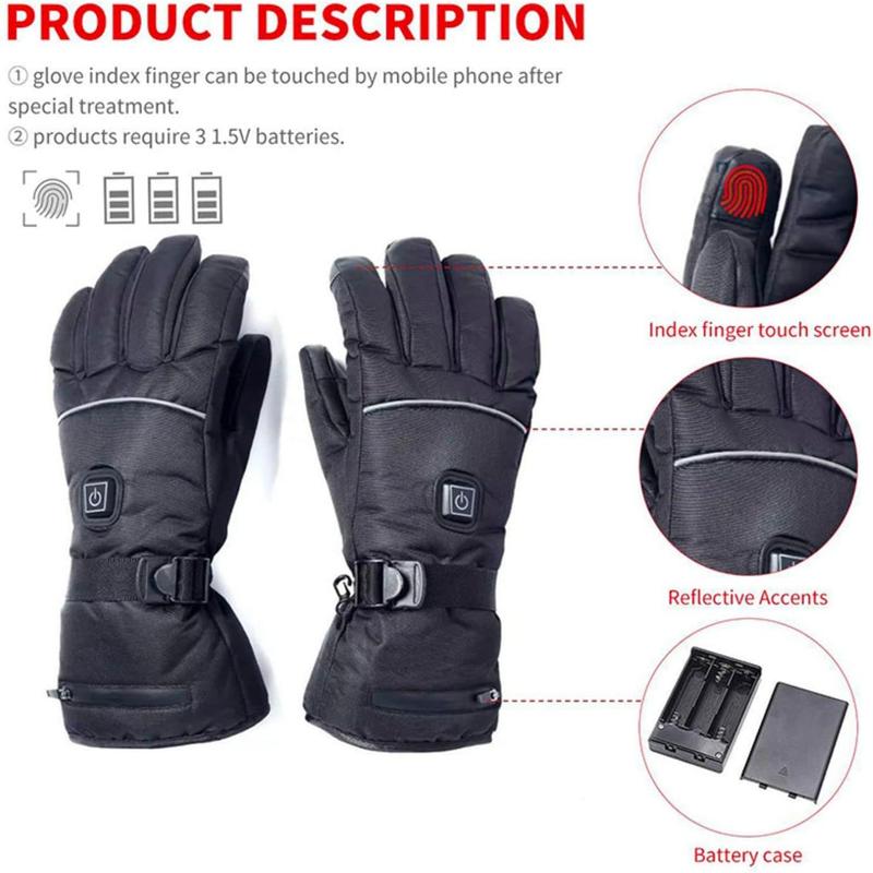 Heated Gloves, Winter Gloves for Men and Women , 3 Levels Temperature Control  Waterproof Warm  Gloves for Ski Outdoor