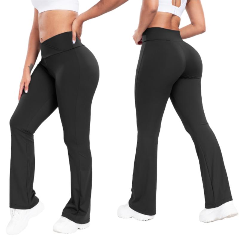 Flare Leggings for Women with Tummy Control Crossover High Waisted Yoga Pants