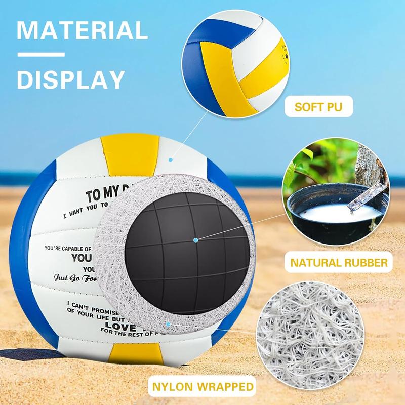 Volleyball Gift for Daughter Personalized Indoor Outdoor  Balls,Engraved Message Volleyballs Official Size 5 Birthday Presents from Mom Dad,with Pump