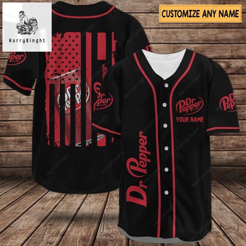 Custom Dr Pepper Baseball Jersey, Dr Pepper Shirt, Dr Pepper Jersey, Dr Pepper Baseball Shirt, Dr Pepper Gifts, Pepper Baseball Uniform