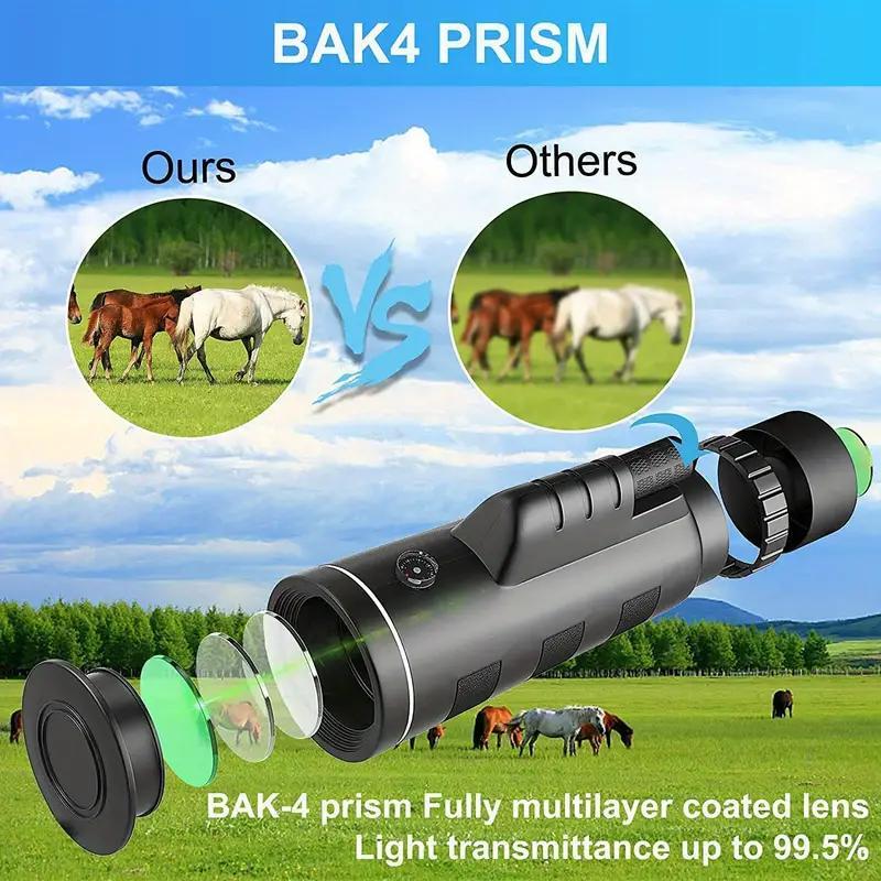 10x42 Monocular, Portable High Definition Monocular, Outdoor Monocular for Hunting, Camping, Hiking, Outdoor Adventure