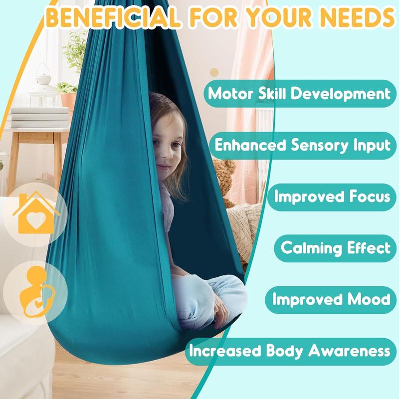 Sensory Swing  Swing Hammock Indoor Outdoor for , Hardware Included, Soft Breathable Nylon Cuddle Swing Joy Hammock for   with , , Aspergers, Sensory Integration