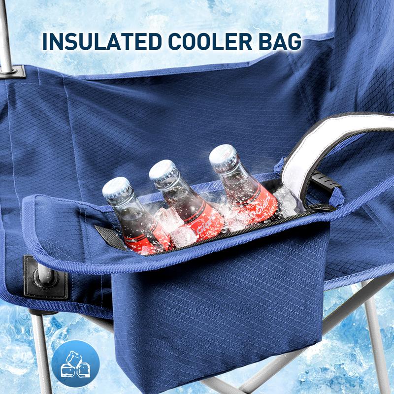 2024 Camping Gadgets Sheltered Sun Chair with Ice Pack, Sheltered Sun Chair with Canopy Shade, Cup Holder, Side Pockets for Outdoor Sports, Camping