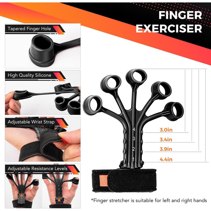 Grip Strength Trainer Kit (5 Pack) with Hand Grip Strengthener Electronic Counting, Forearm Strengthener, Finger Exerciser, Stress Relief Ball, and Forearm Workout Ring for Hand Therapy Forearm Strength Training