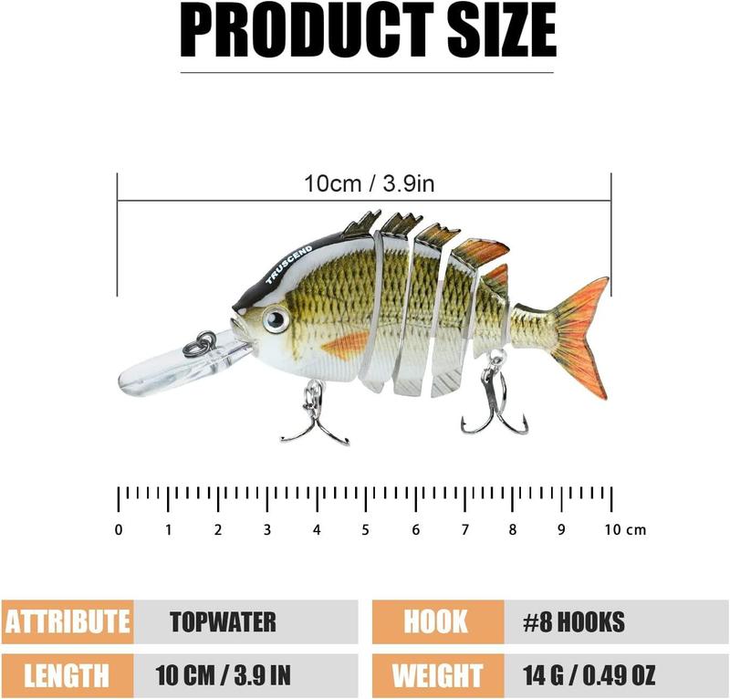 TRUSCEND Fishing Lures for Freshwater and Saltwater, Lifelike Tilapia Swimbait for Bass Trout Crappie, Slow Sinking Bass Fishing Lure, Amazing Fishing Gifts for Men, Must-Have for Family Fishing Gear