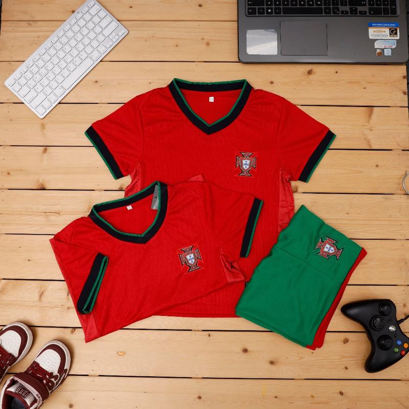 Portugal 07 Ronaldo Home Fans Soccer Jersey Set