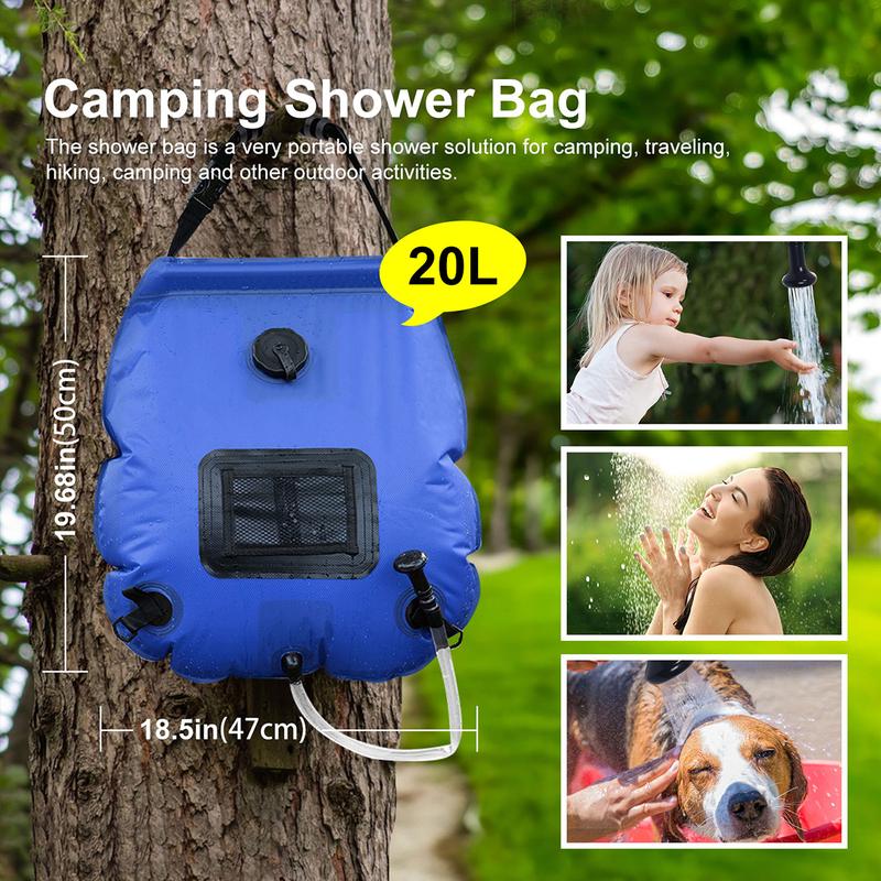 Ann Katy Pop Up Privacy Tent Camping Shower Tent Kit 2 Pcs, 5 Gallon Outdoor Solar Portable Shower Bag Waterproof .Instant Tent Sun Canopy Beach Easy Set Up&Foldable for Hiking,Fishing