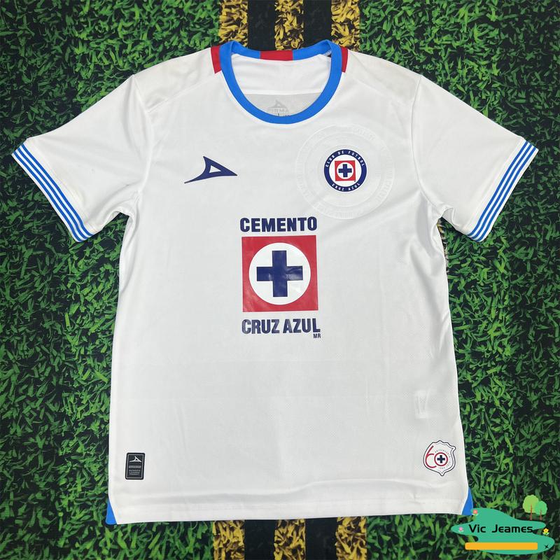 2425 CRUZ AZUL Second Away Red Short Sleeve Top Football Jerseys LIGAMX Fan Edition