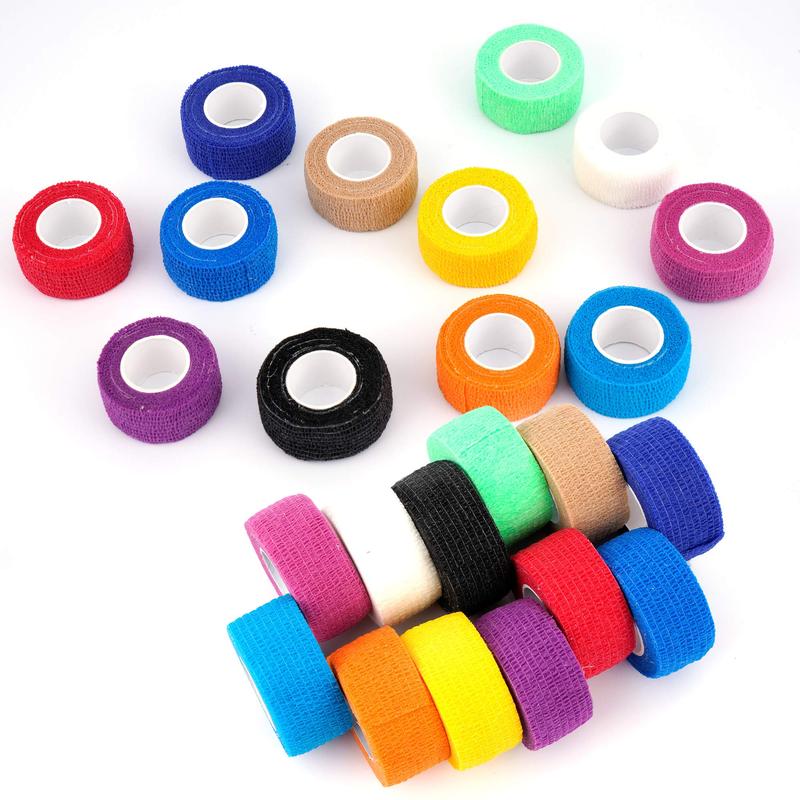 24 Pack Self Adherent Cohesive Wrap Bandages 1 Inches X 5 Yards, Tape, Elastic Self Adhesive Tape, Athletic, Sports wrap Tape, Bandage Wrap for Sports, Wrist, Ankle (Rainbow Color)