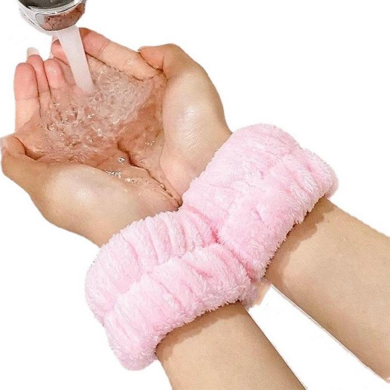 2pcs Flannel Wrist Band, Absorbent Towel Wristband, Multifunction Reusable Anti-sweat Wristband