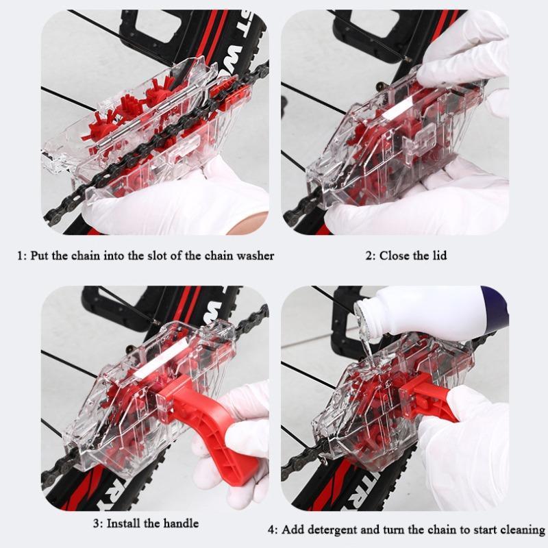 Bicycle Chain Cleaner, Transparent Bicycle Chain Cleaning Tool, Bicycle Cleaning Tool, Cycling Equipment, Outdoor Cycling Accessories