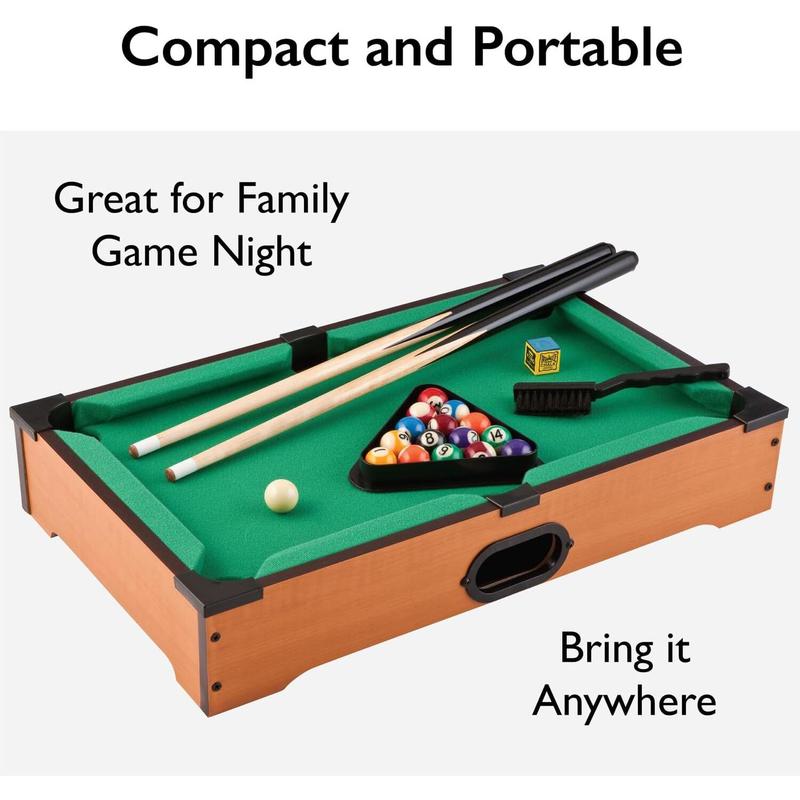 Mains 20-Inch Table Top Miniature Billiard Pool Game Set