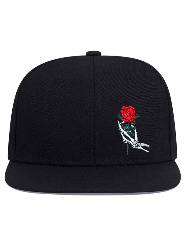 Rose Embroidered Baseball Cap, Outdoor Sports Hat for Women & Men, Outdoor Sun Protection Cap for Daily Use, Hat for Party, Daily Clothing Decor