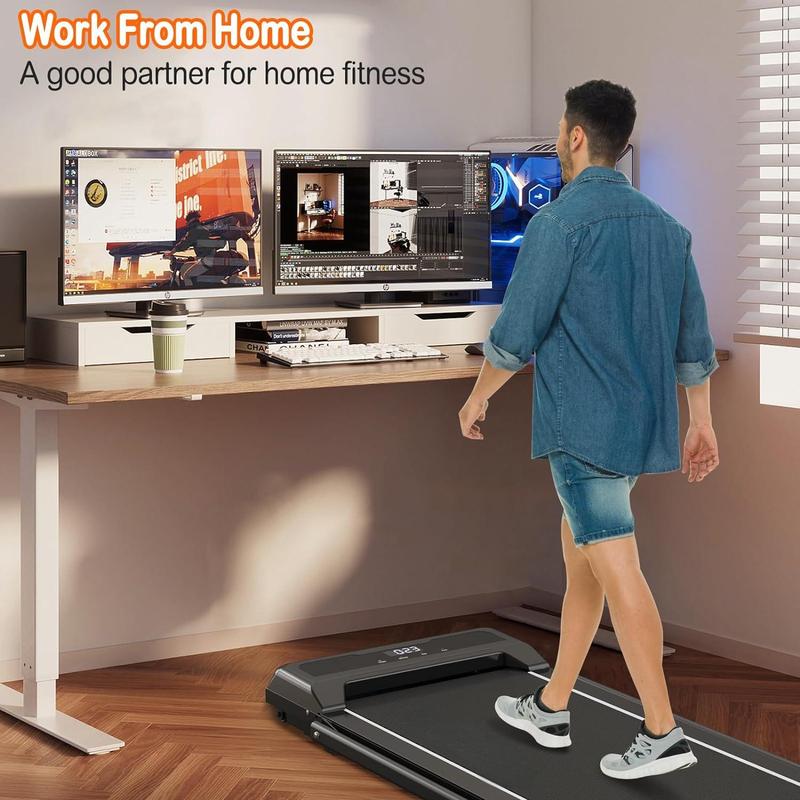 6.2MPH Foldable Walking Pad Treadmill, 2-in-1 Portable Treadmill with Handle Bar, Ideal for Weight Loss and Obese Users – Under Desk Design for Home & Office, Remote Control, Safety Lock, Easy Storage, with 2-Year Warranty