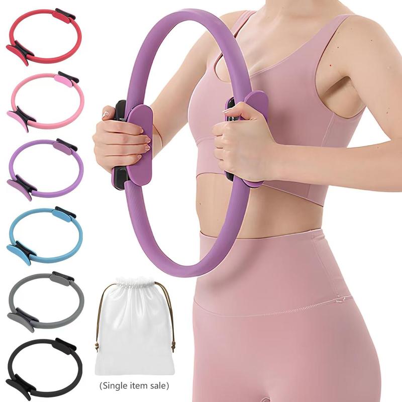 Yoga Pilates Fitness Ring with Handle, 1 Count Portable Storage Bag Included Arm Strength Training Ring, Fitness Equipment for Home Gym Workout