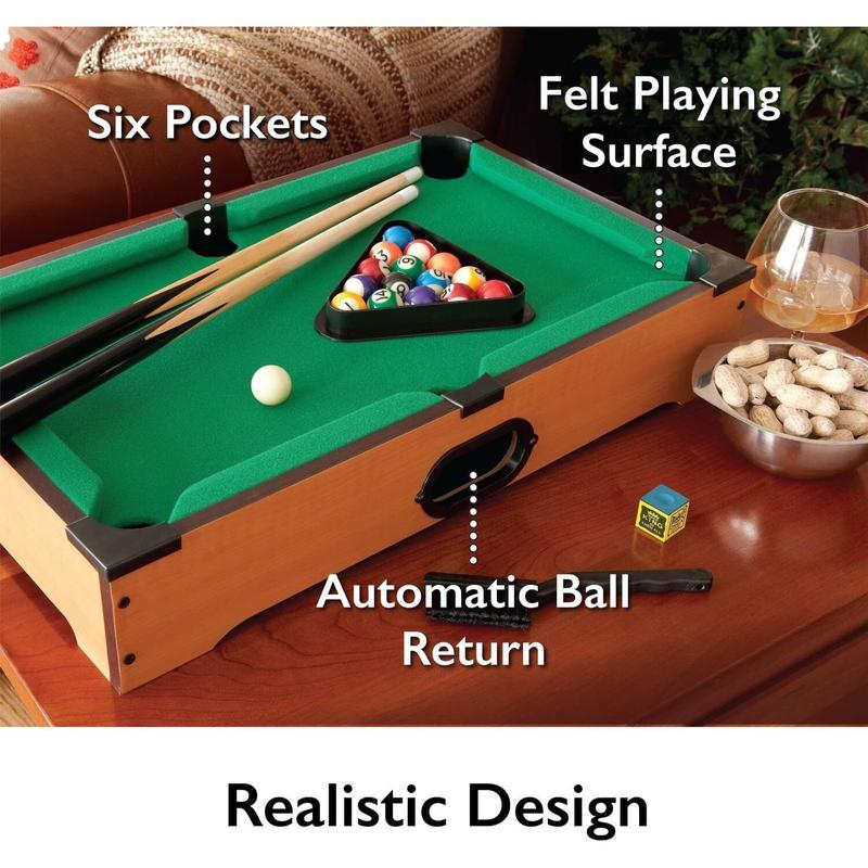 Mains 20-Inch Table Top Miniature Billiard Pool Game Set