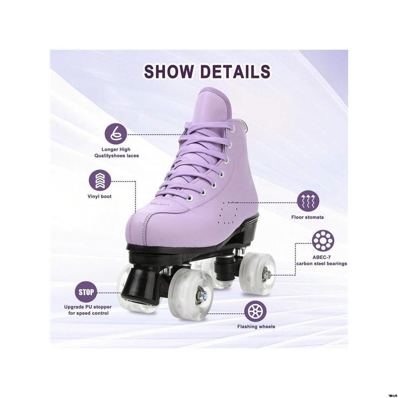 Universal Unisex Girls Men's Skates Quad Skates Double Row Classic High Tops Leather PU Skates Men's and Women's Gets