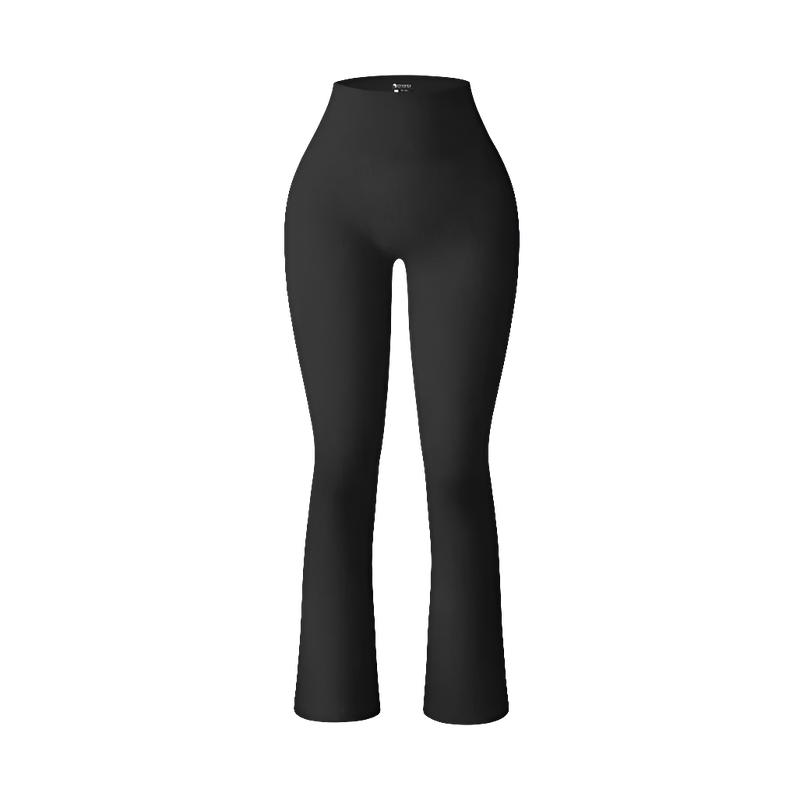 High-Waisted Ribbed Flare Yoga Pants