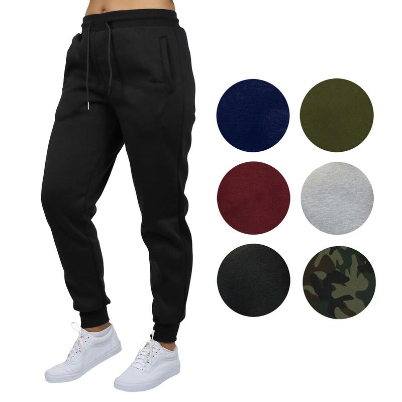 Galaxy By Harvic Women's Comfortable Loose Fit Plain Polyester Fleece Jogger Sweatpants