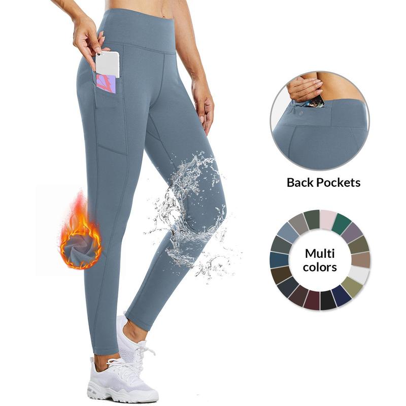 [BLACK FRIDAY SALES] baleaf Women's Fleece Lined Water Resistant Legging High Waisted Thermal Winter Hiking Running Pants Pockets