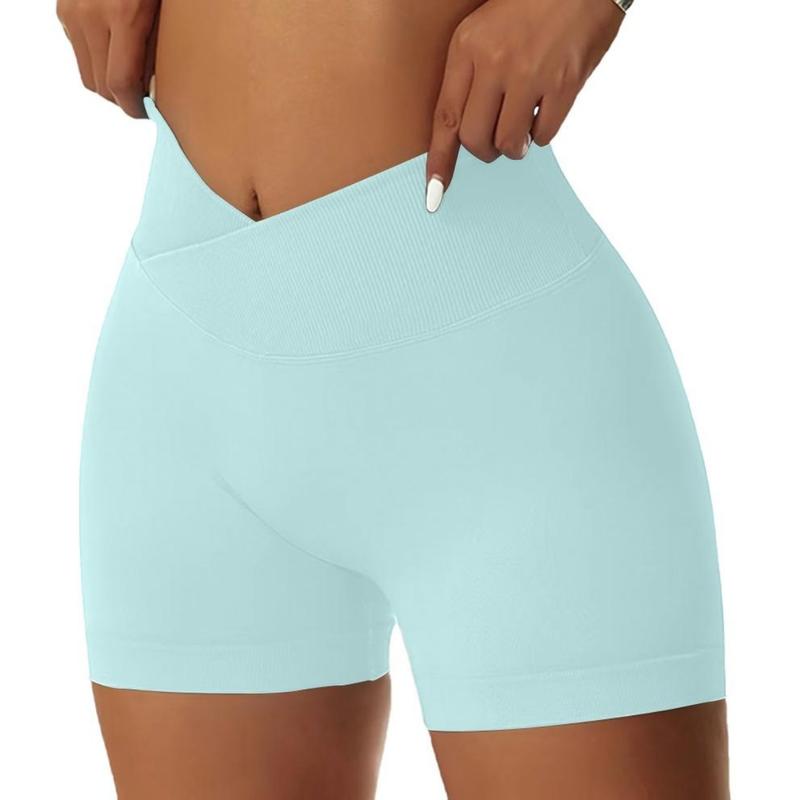 OVESPORT Women 's Scrunch Butt Lifting Workout Shorts  V-shaped Back Waist Gym Shorts High Waist Yoga Short Athletic gym clothes High-Waisted Lycra