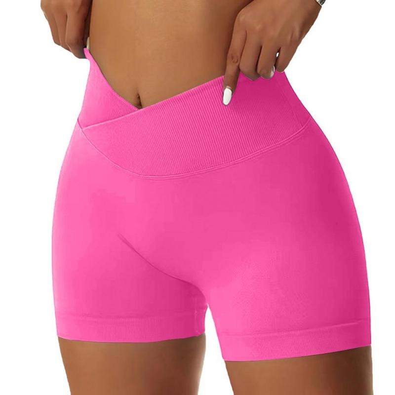 OVESPORT Women 's Scrunch Butt Lifting Workout Shorts  V-shaped Back Waist Gym Shorts High Waist Yoga Short Athletic gym clothes High-Waisted Lycra