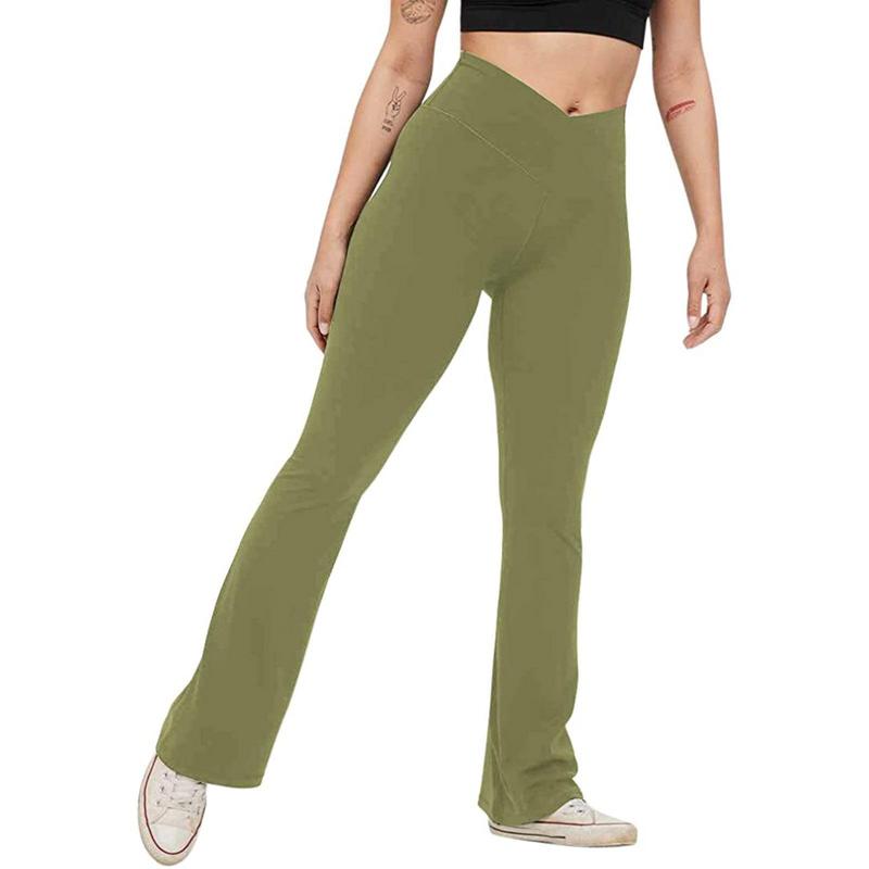 Women's Slim Fit Comfortable Abdomen Control Soft Flared Gym Training Pants