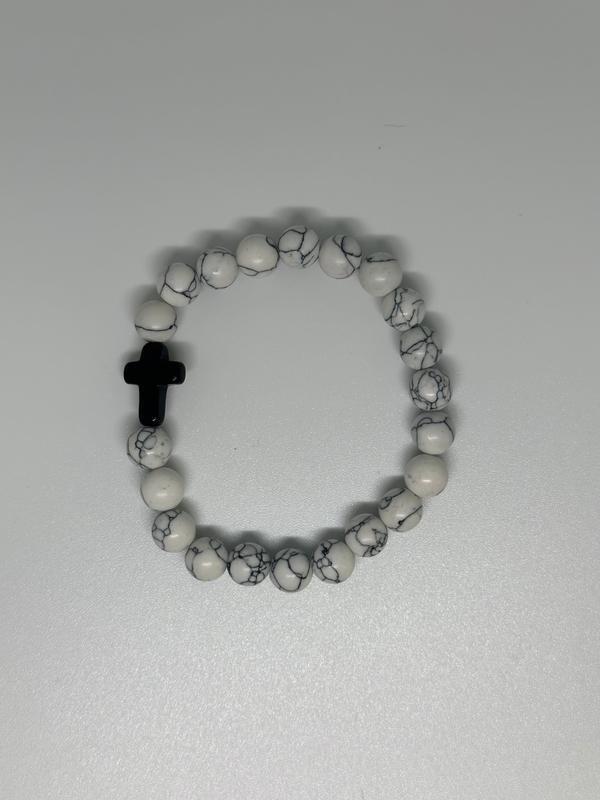 Natural Handmade Cross Marble Bracelet - Fashion Accessories