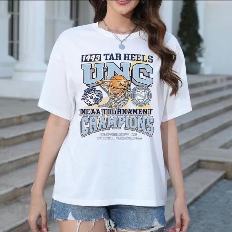 University of North Carolina Tournament Champs NCAA Graphic T-Shirt, Vintage Sports Shirt for Men, Classic College Sports Apparel, Essential Summer Fan Gear,  Ideal for Fans of Historic Wins