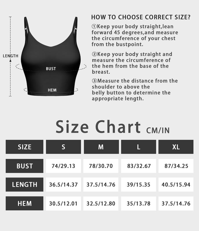 OVESPORT Women's  Support Racerback Workout Bras, Adjustable Longline Sports Bra for Women Removable Cups Padded Crop Yoga Workout Fitness Crop Tank