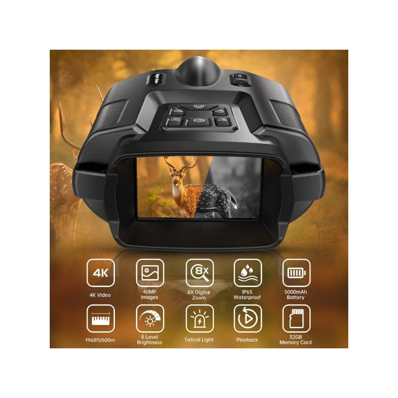 4K Night Vision Binoculars - Equipped With A Flashlight, Capable Of Illumination,