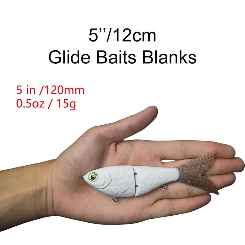 White Fish Scales Body, Durable 2-section Swimshad Glide Bait Lure, Blanks for Fishing Adventures, ABS Material, Fishing Equipment