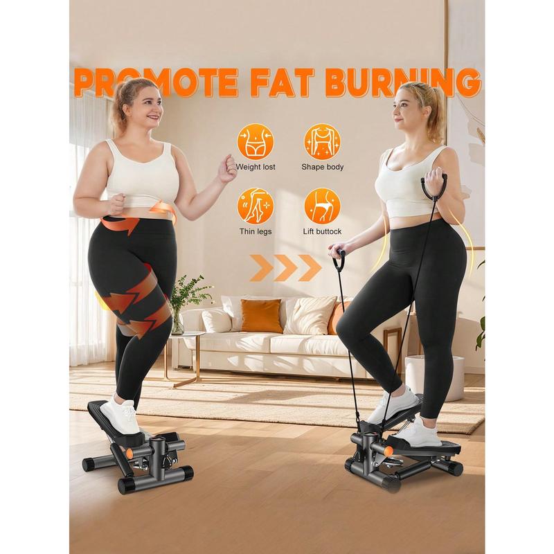 Stair Steppers For Excercise At Home, Mini Stepper With Resistance Bands & LCD Monitor, Hydraulic Fitness Stepper Machine With 330LBS Weight Capacity, Stair Stepper For Home Full Body Workout