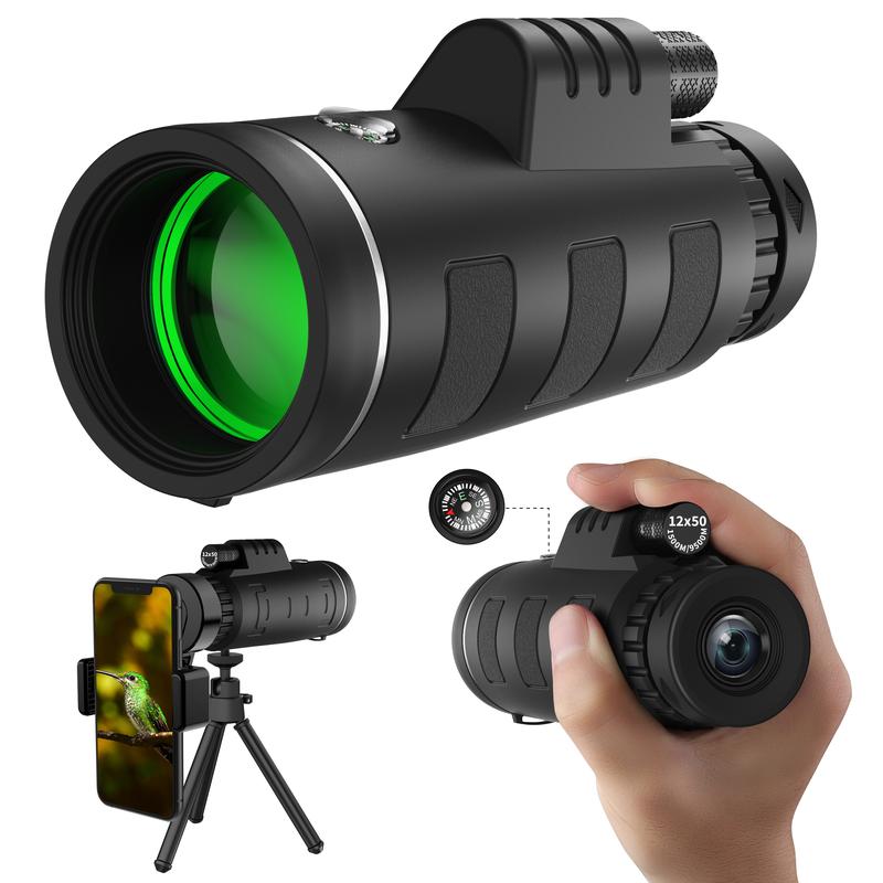 40x60 High Definition Monocular Telescope with Smartphone Adapter, BAK4 Prism FMC Monocular with Clear Low Light Vision for Wildlife Hunting Camping Travelling