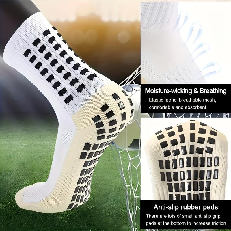 Men's Soccer Socks, Anti Slip Soccer Socks for Men Women , Non Slip Football Basketball Hockey Sports Socks with Grip Pads, 3 Pair